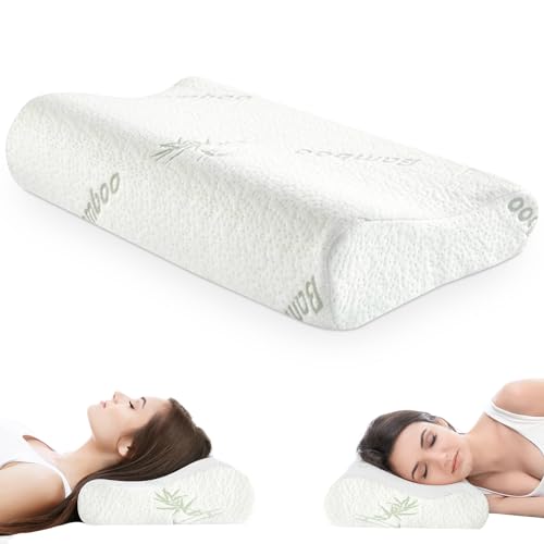 ENGRUPPE Orthopädisches Nackenstützkissen aus Memory Foam – Ergonomisches Kopfkissen für Seiten- & Rückenschläfer – Atmungsaktives Kissen mit waschbarem Bezug