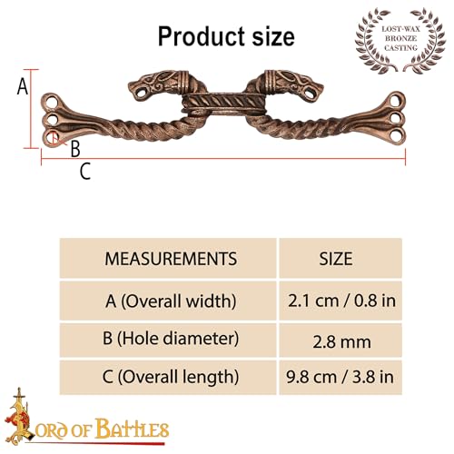 Lord of Battles Medieval Cloak Pin (Made of Bronze) | Viking Celtic Brooch Pin Dragon Design Hook for Cloak Scarf, Shawl | Handmade Cloak Clasp Lost-Wax Cast Bronze3