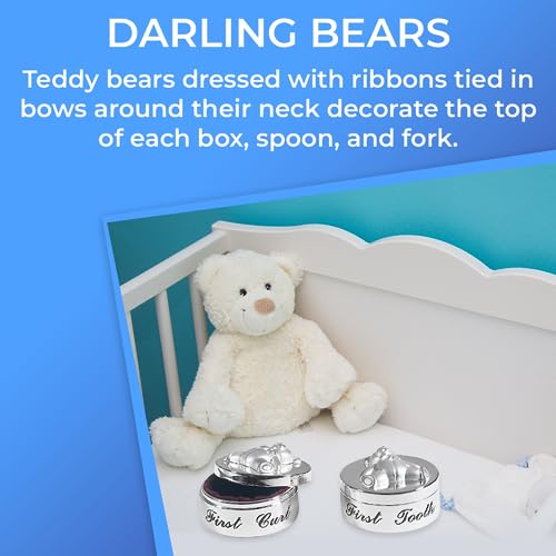 Sagefinds W004083 BABY CLLCTN Baby’S First Curl And First Tooth Keepsake Box Collection | Adorable Teddy Bear Designs | Charming Gift thumb #3
