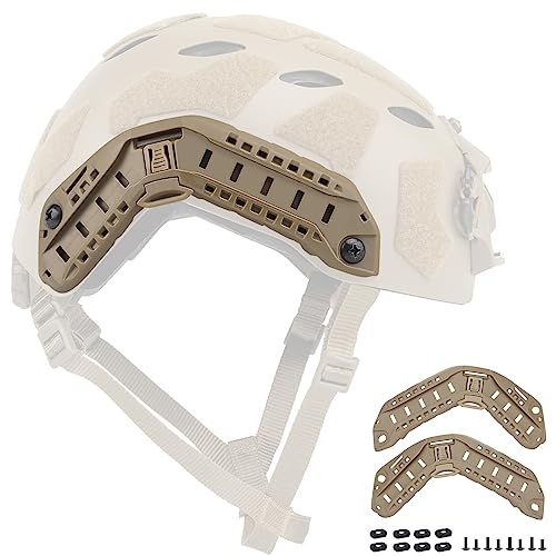 Kit de rails latéraux pour casque tactique Qavctw en polymère renforcé avec vis