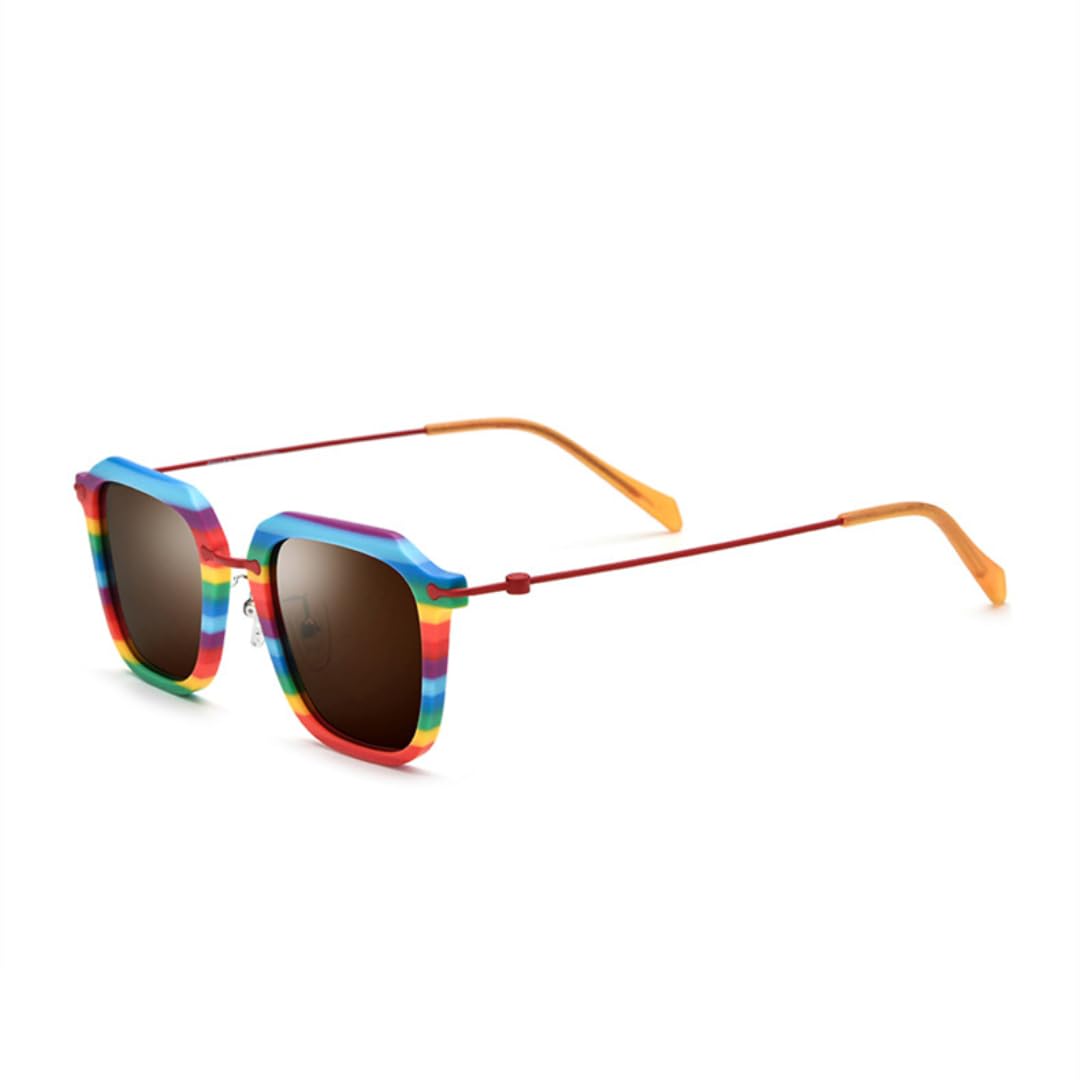 Occhiali da sole di tendenza in acetato e titanio puro, alla moda