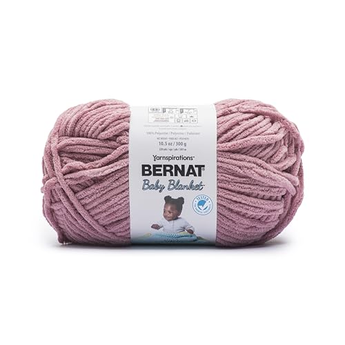 Image of Bernat Baby Blanket Mellow Mauve Yarn - 1 Pack of 300g /10.5 oz - 100% Polyester - #6 Super Bulky - 220 Yards - Knitting /Crochet