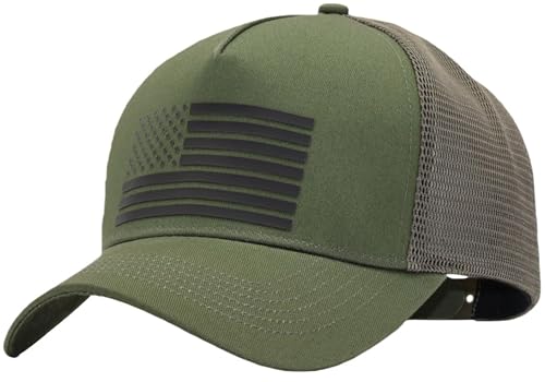 Image of USA Flag Snapback Hat Fits One Size&XXL /3XL - Mens Mesh Trucker Ball Hats - US 250th Anniversary Veterans Memorial Day Gifts