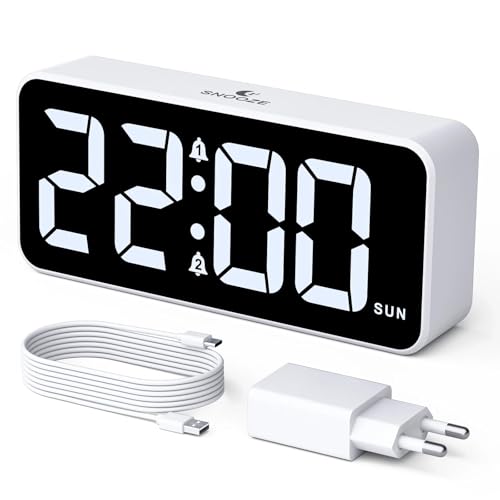 CHEREEKI Wecker Digital mit großem LED-Display,...