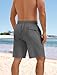 YnimioAOX Men’s Swim Trunks with Compression Liner 9 Inch Bathing Suits 2 in 1 Quick Dry Board Shorts with Pockets,Gray,L