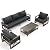 UDPATIO 4 Pieces Aluminum Patio Furniture Set Modern Outdoor Furniture Faux Wood Grain Patio Conversation Sets with Coffee Table for Balcony, Backyard, Include 600D Waterproof Cover