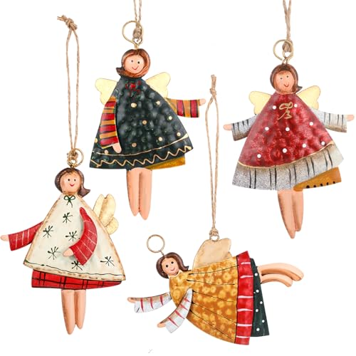 Andibro 4 Stücke Weihnachts Engel Anhänger,4 Stile Metall Engel...