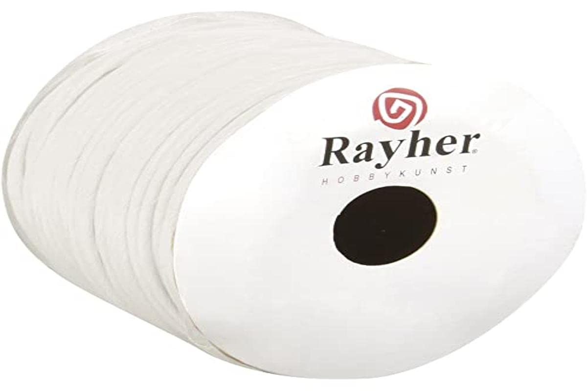 RAYHER HOBBY 5116002 Paper Cord with Wire, 2 mm, Roll 25 m, White