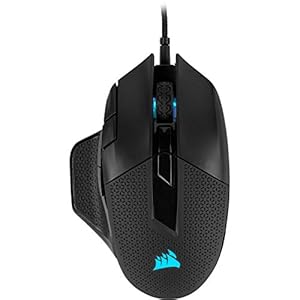CORSAIR NIGHTSWORD RGB Wired Tunable FPS/MOBA Gaming Mouse – 18.000 DPI – 10 Programmierbare Tasten – Gewichtssystem – iCUE-Kompatibel – PC, Mac, PS5, PS4, Xbox – Schwarz