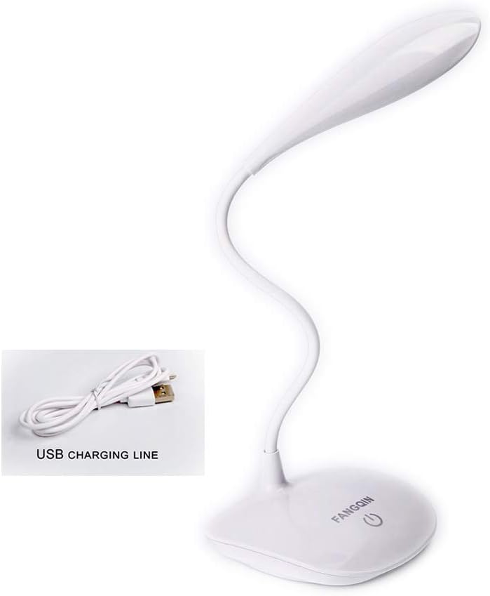 LED Desk Lamp, LED 3 Dimming Levels Brightness，Reading Light with Touch Sensitive, 20 LEDs Portable Eye-Care Table Study Lamp, USB Cord Included, 5000K Daylight White Bedside Light