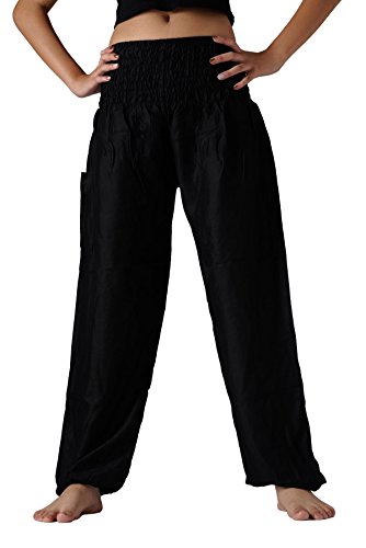 Bangkokpants Women's Classic Long Pants Black One Size US 0-12