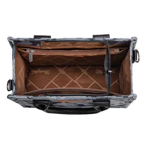 Image of Wrangler Tote Bag for Women Western Camo Pattern Canvas Crossbody bag Handbag Vintage Design