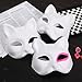 15Pcs Diy Blank Cat Face Masks, Paintable Pulp Masquerade Masks for Halloween, Party Decorations, Cosplay, and Craft Activities