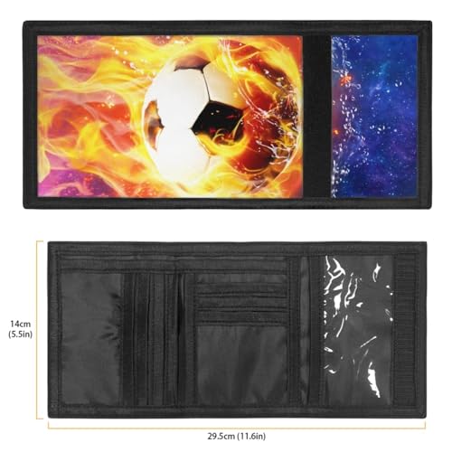 COEQINE 3D Soccer Sporty Backpack Purse for Men Little Kids Wallets For Teen Boys Wallets Ages 15-18 Trifold Wallet With Coin Pocket for Women Men,Blue2