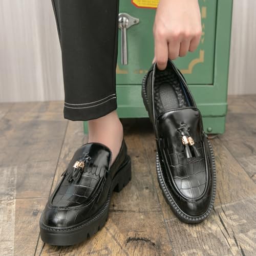 Vintage Leather Wingtip Tassel Loafers for Men: Comfortable, Breathable & Perfect for Formal Occasions Like Business & Wedding2