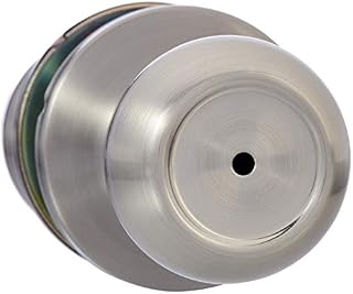 AmazonBasics Bedroom/Bathroom Door Knob With Lock, Coastal, Satin Nickel