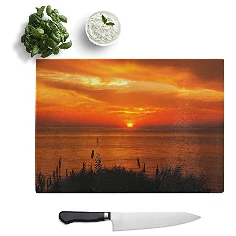 Orange Sunset Glass Chopping Board Cover
