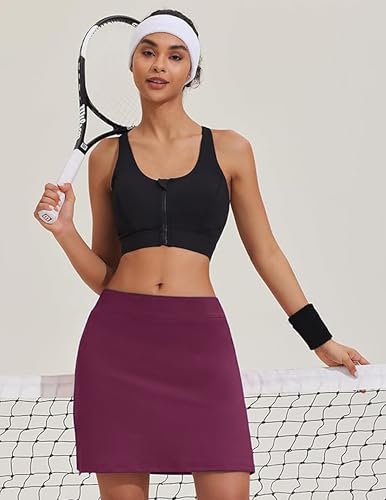 Image of Nora Nico Women's & Girls High Rise Flared Skorts Stretchy Opaque Skater Skirts with Shorts with Side Pocket