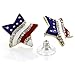 Stars Stripes Patriotic Red White Blue American USA Flag Star Stud Post Earrings 4th of July Jewelry
