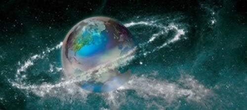 Posterazzi Póster de la Tierra en el campo de las estrellas, (76,2 x 35,5