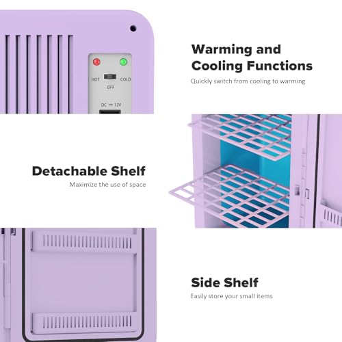 Image of advwin 22L Mini Fridge for Bedroom, 30 Cans Portable Cooler & Warmer Compact Refrigerators with AC /DC Power for Skin Care, Beverage, Cosmetics, Food, Drinks, Office Desk Dorm Room