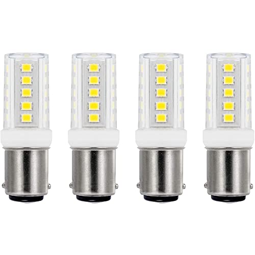 Makergroup 1076 1130 1142 1176 4W RV LED Light Bulbs BA15D Double Contact Bayonet Base for RV Camper Travel Trailer Motorhome Marine Boat Wide Input Voltage 10-30VDC Bright Cool White 4-Pack