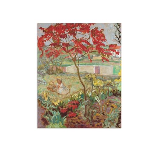 Toile Pierre Bonnard Jardin Arbre Rouge Décoration Murale pour Salon 80x60