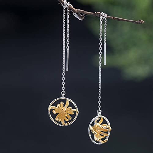 Boucles d'oreilles chrysanthème cadeau idéal femme tempérament rétro