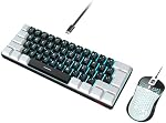 RedThunder 60% Gaming Keyboard and Mouse Combo, Ultra-Compact 61 Keys RGB Backlit Mini Keyboard, Lightweight 7200 DPI Honeycomb Optical Mouse, RGB Wired Gaming Set for PC PS5 Xbox Gamer(Blackwhite)