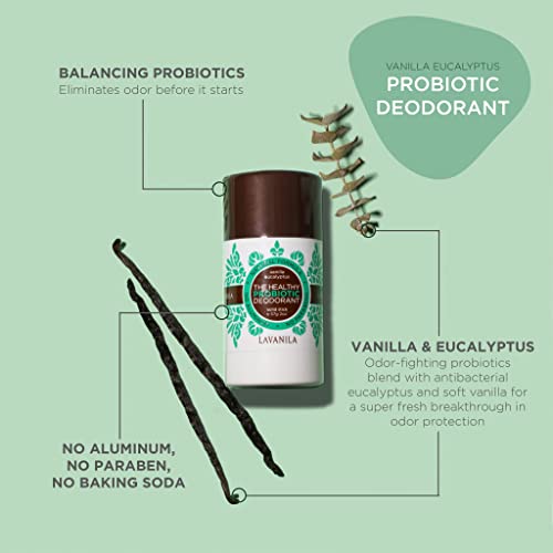 Lavanila Vanilla Eucalyptus Aluminum Free Deodorant 2-Pack (2 Oz Each) - Solid Stick Deodorant for Men and Women, Natural Vegan Formula, Made In USA