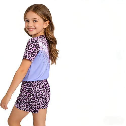 Image of Axumity Kid Toddler Girl Clothes Summer Ruffle Sleeve Figure Graphic Shirt + Shorts Summer Outfits Set