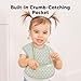 3-Pack Waterproof Baby Bibs for Eating - Lightweight Toddler Feeding Bibs with Large Food Catcher, Mess Proof, Food-Grade Baby Eating Essentials, Easy to Put On & Clean (Fleur)