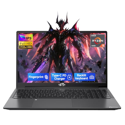 Image of NIMO 15.6 inch IPS FHD Light Gaming Laptop,AMD Ryzen 5 6600H 32GB DDR5 RAM 1TB SSD (Beat I5 /I7, 6 Cores Up to 4.5GHz) Radeon 660M GPU PC with 100W Type-C for College Students, Business