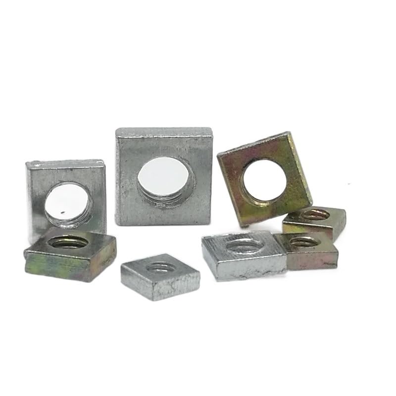 50Pcs Thin Square Nut DIN562 M3 M4 M5 M6 Color Zinc Plated Square Nuts(M5 50PCS)