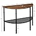 IRONCK Console Table for Entryway Half Moon/Half Round, Entry Table with Shelf, Round Pipe Legs, Industrial Style,Vintage Brown