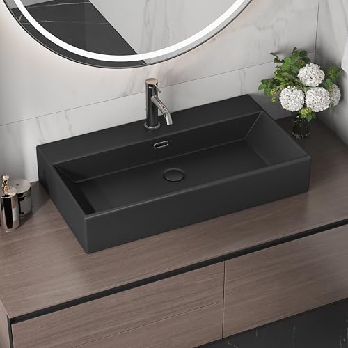 30' x 16' Bathroom Sink Vessel Rectangle, Eridanus Hang Wall Mount Sinks Floating Trough Countertop...