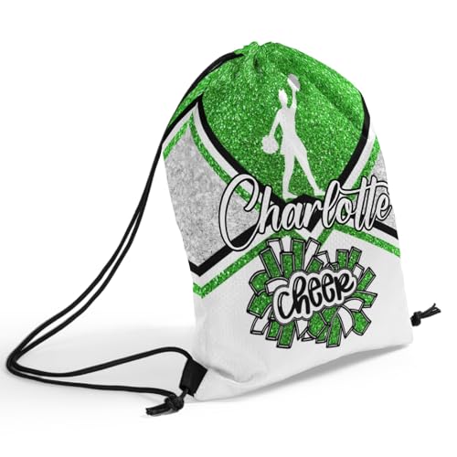 Cheerleaders Cheer Green Print Drawstring Bag Gym String Bag Sackpack Backpack for Women Men2