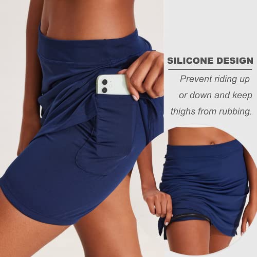 Image of Ekouaer 16 inch Golf Skorts for Woman with Inner Pockets Silicone Grippers Tennis Skirt Quick Dry Athletic Pickleball Skort