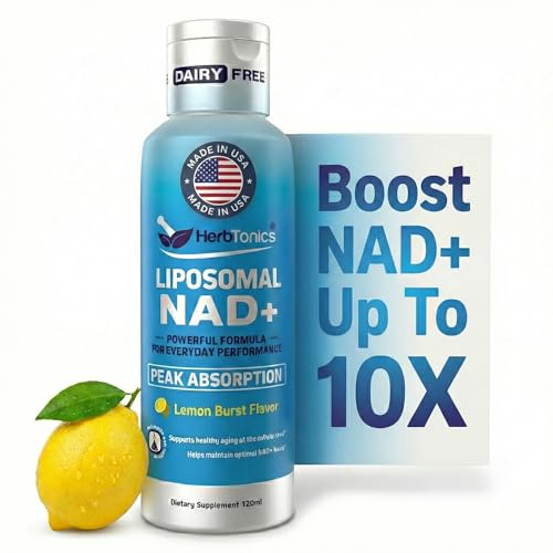 Herbtonics Liposomal NAD+ for Cellular Energy | Supports Healthy Aging Focus & Metabolism | Liposomal Delivery - Designed for Superior Absorption | 120ML Vegan Liquid Supplement (1 Month Supply)