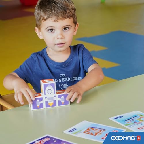 Image of Geomag Magicube Transport 4pcs Magnetic Blocks - Magnetic Building Blocks for Toddlers 1-3, Montessori Toys for 1+ Year Old, Autism Sensory Product, Magnets for Kids