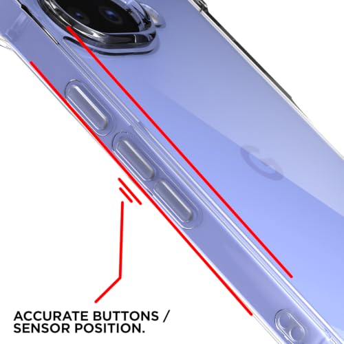 Image of Outlouders Back Cover for Google Pixel 9A Clear Transparent PC + TPU Bumper Case with Raised Edges for Shockproof Protection (Transparent)