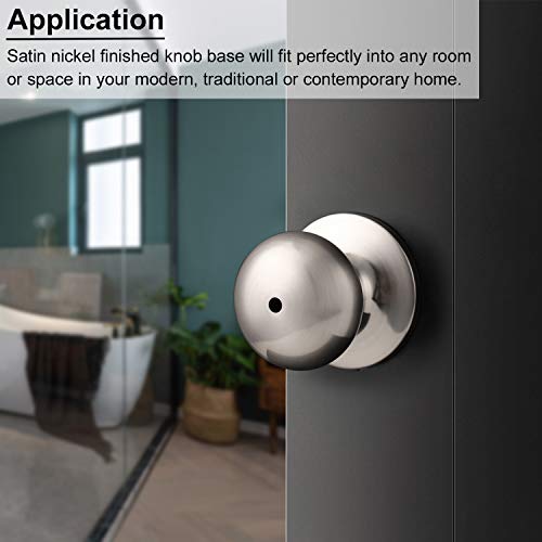 Knobonly DL5766SN-BK-XSD-SN-6PACK 6 X Privacy Door Knobset Stainless Steel Keyless Door Knobs Lock Set Handles Brushed Nickel  thumb #3