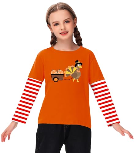 Image of Remimi Unisex Kids Christmas Long Sleeve Shirt Xmas Print Stripe Shirts 2-12 Years