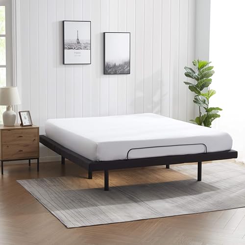 Image of Nestl 2nd Gen Adjustable Bed Base with Massage, King Bed Frame | 2nd Gen wave massage bed base featuring built-in USB charging ports, under-bed LED light and wireless remote control.