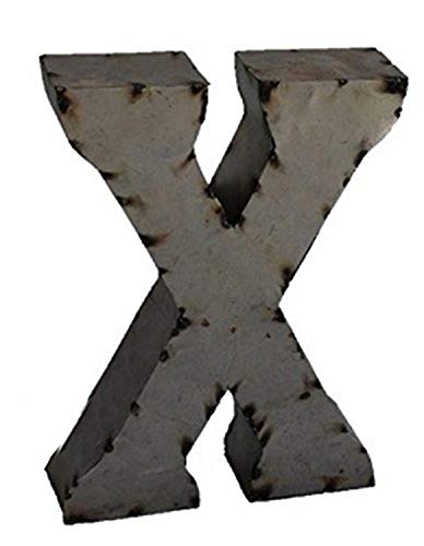 Rustic Arrow Letter X for Decor, 14-Inch, Silver 10511