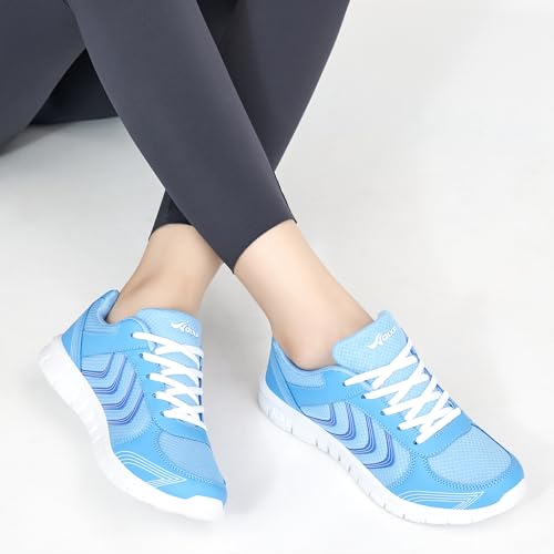 Image of DUOYANGJIASHA Lightweight Walking Shoes for Women: Comfortable & Breathable Mesh Fashion Sneakers for Daily Wear - Casual Non Slip Tennis Shoes for Workout Gym Travel