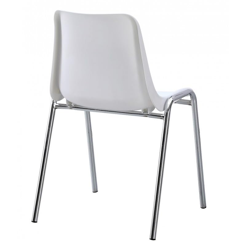 Silla Case, apilable, cromada, Polipropileno Color a Elegir (Blanco o Negro) (Blanco)
