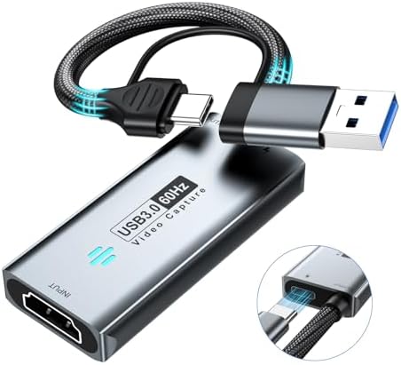 Amazon.com: Papeaso Video Capture Card, 4K HDMI to USB/USB C 3.0 ...