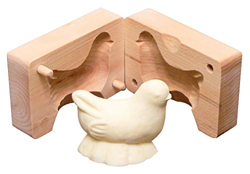 Polart Wooden Butter Mold - Chick, Traditional Hand Carved Butter Mold for Christmas/Easter Table Decoration