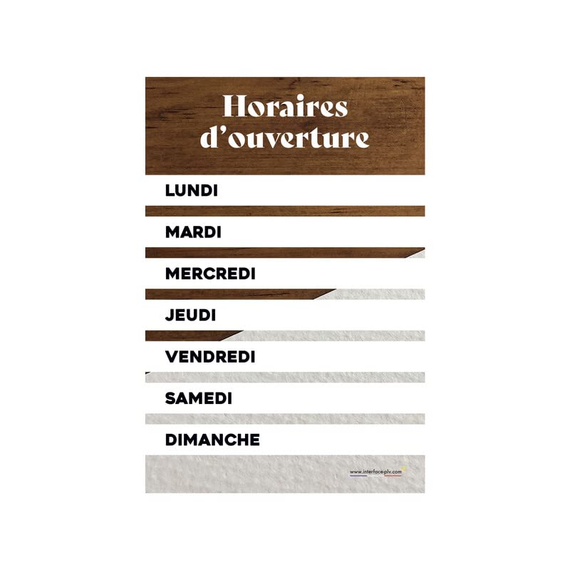 Panel 'Horario de apertura', dimensiones 60 x 40 cm